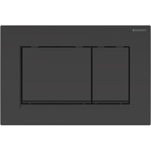 Geberit Sigma20 bedieningsplaat - 2-toets spoeling - vierkant - dualflush - glans zwart mat