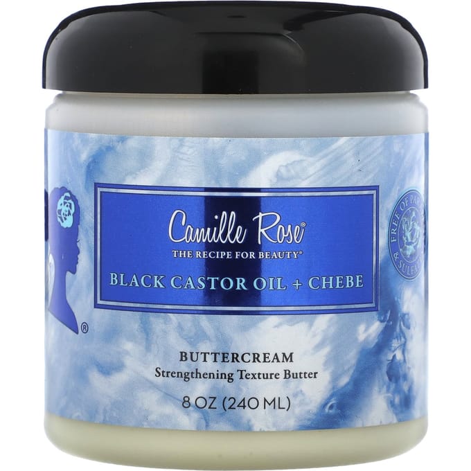 Camille Rose, Huile de Ricin Noir + Chébé, Crème au Beurre, 240 ml (8 oz) black