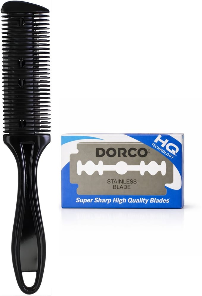 Guardian Beauty Trimkam - Met 10 Stuks Dorco Platinum Double Edge Mesjes - Haarstylingtools
