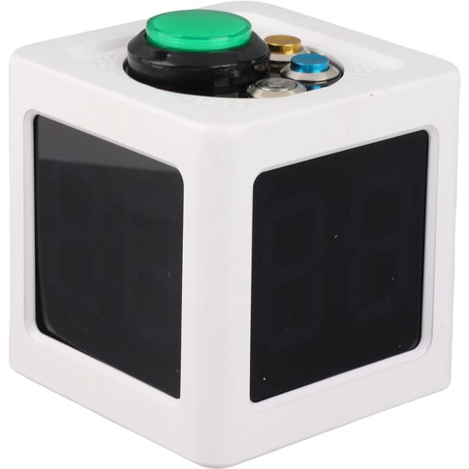 Cube Timer 1.4in 4 Faces Numérique Shot Compte à Rebours Chronomètre pour Poker Privé Échecs Casinos blanc
