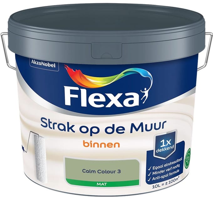 Flexa - Strak Op De Muur Binnen Mat - Calm Colour 3 - Mengverf - 10 L