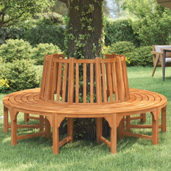 Vidaxl Ronde Bank voor Rond een Boom, Ø208 Cm, Massief Eucalyptus Hout