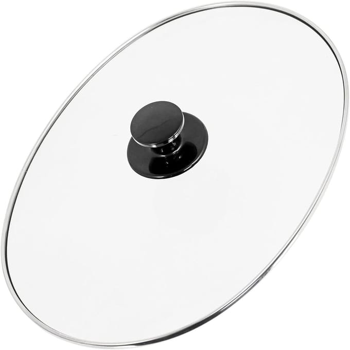 Glazen Deksel - Ovaal Deksel - Koken - Met Knopgreep - 33 x 25 cm - Transparant