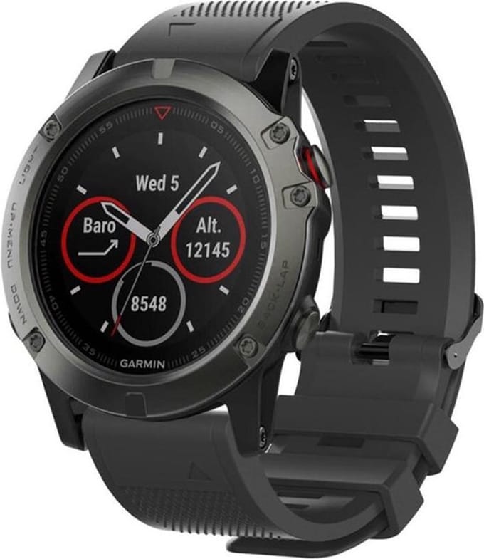 Shop4 - Geschikt voor Garmin Forerunner 945 Bandje - Siliconen Zwart