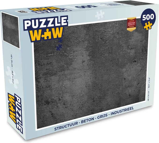 Puzzel Structuur - Beton print - Grijs - Industrieel - Rustiek - Legpuzzel - Puzzel 500 stukjes