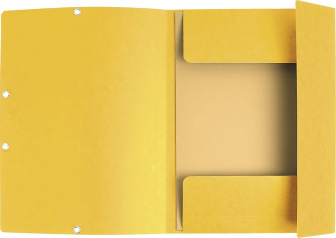 Exacompta 25x Elastomap 3 kleppen in glanskarton 400g/m2 - A4 - Geel - 55509E