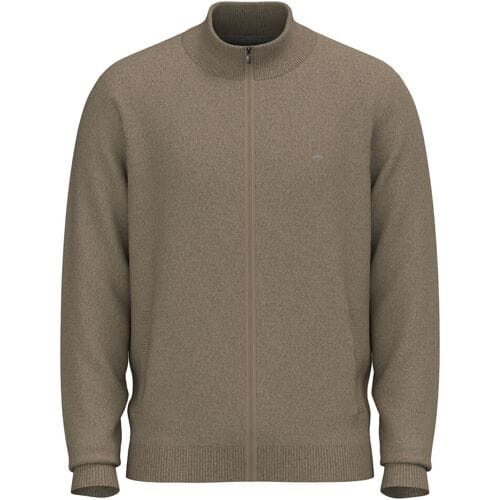 Fynch-Hatton Vest Cardigan Zip Lambswool Taupe / male