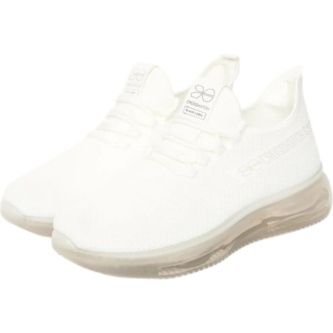 Crosshatch Heren Matfen Flyknit Sneakers (Wit)
