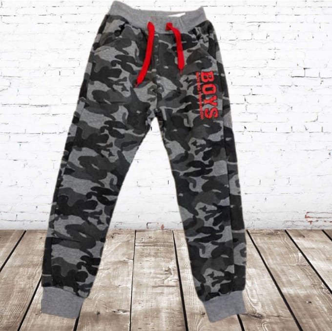 Joggingbroek camouflage grijs - Grijs - 110/116