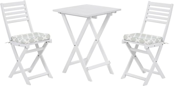 FIJI - Bistroset voor 2 - Wit /Mintgroen - Acaciahout
