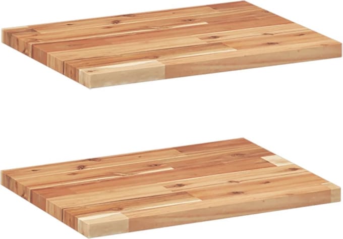 vidaXL - Wandschappen - 2 - st - zwevend - olieafwerking - 40x30x2 - cm - acaciahout