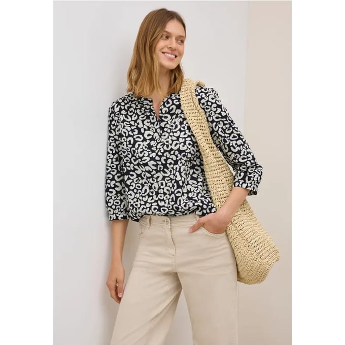 Katoenen blouse met patroon