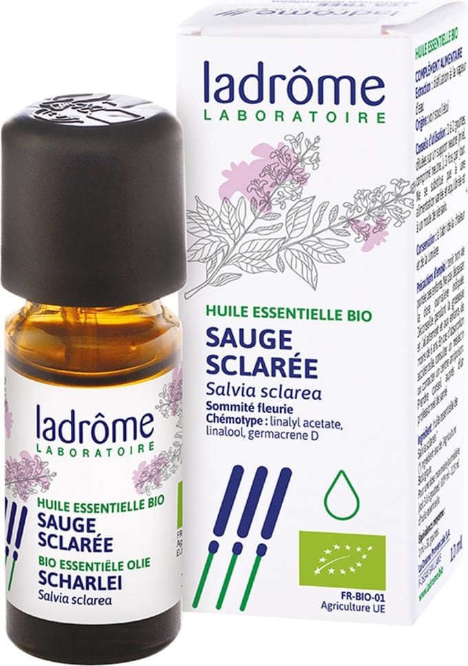 Pit&Pit - Scharlei etherische olie bio 10 ml - Frisse bloemengeur - Zuiver en onverdund