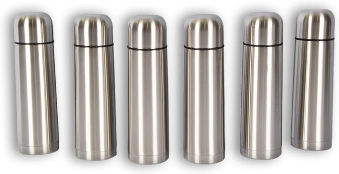 Thermosflessen set van 6 - RVS isolatie - 750 ml - Ideaal voor warme dranken - SnelShoppen