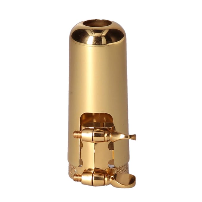 Dubbele schroefverstelling Saxofoonrietbinder Compacte duurzame Saxrietbinder met mondstukkap voor without saxophone cap goud