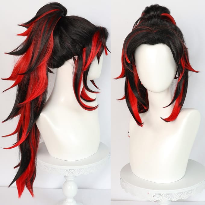 Carnavalspruik, Jiguo Yuanyi cosplaypruik One size rood