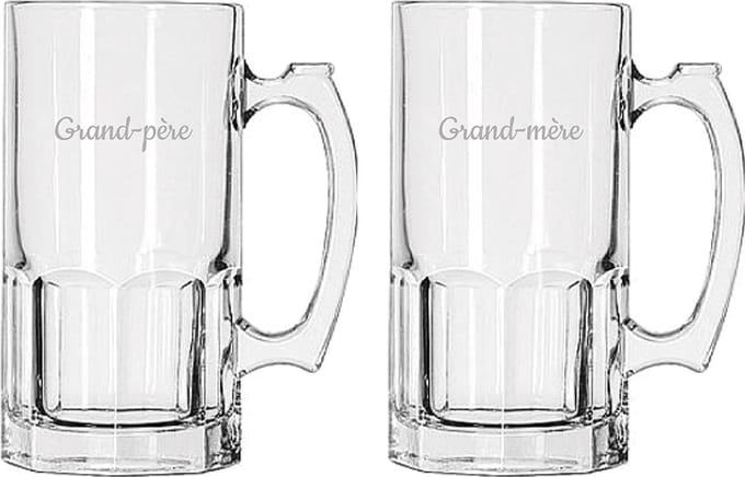 Bierpul gegraveerd - 1ltr - Grand-père & Grand-mère