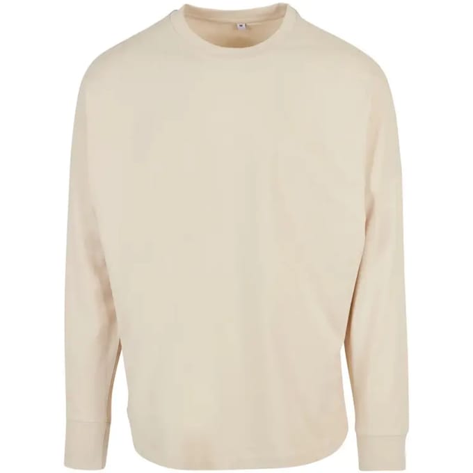 Build Your Brand - Oversized Cut On Lange Mouwen T-Shirt - Sand maat S