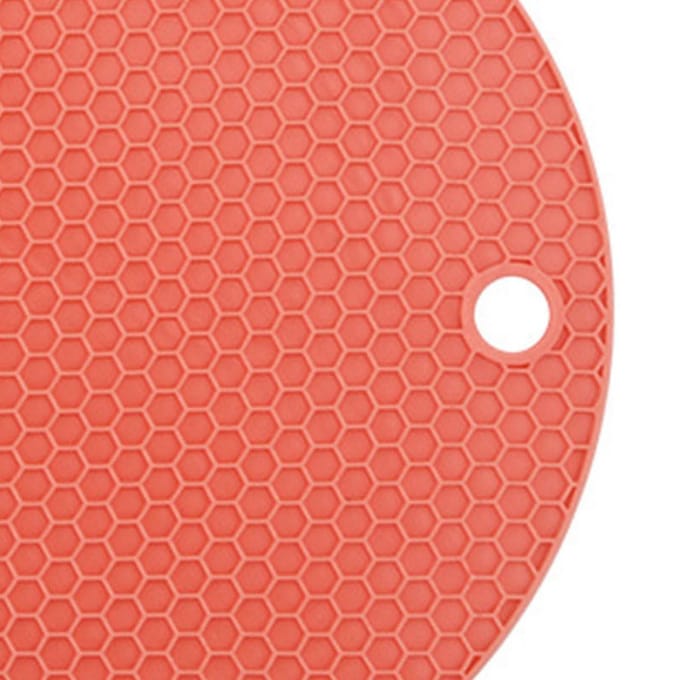 Hittebestendige Mat Silicone Antislip Rond 17cm Hitte-isolatiepad voor Keuken Aanrecht red