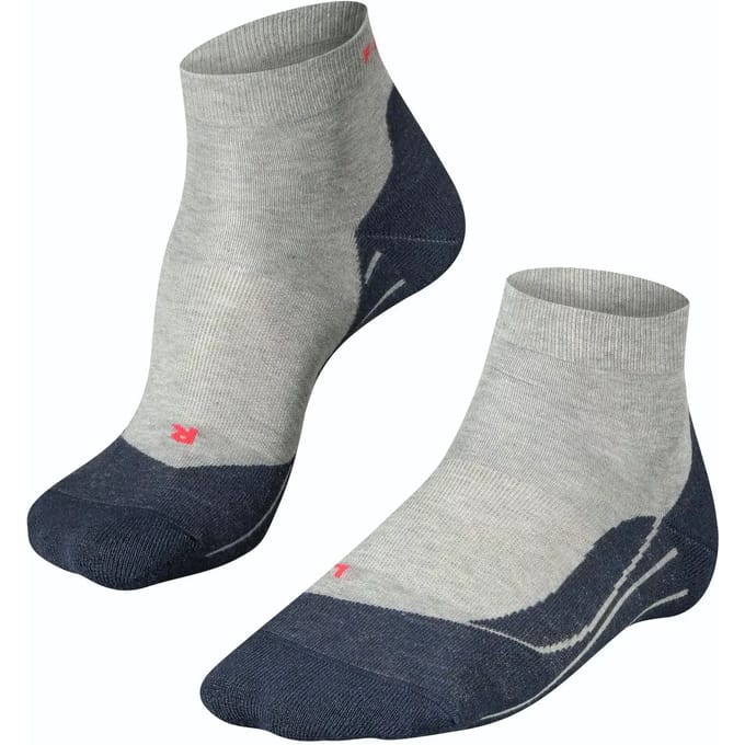 FALKE RU4 Short anti-blaar katoen functioneel materiaal hardloopsokken heren grijs - maat 44-45