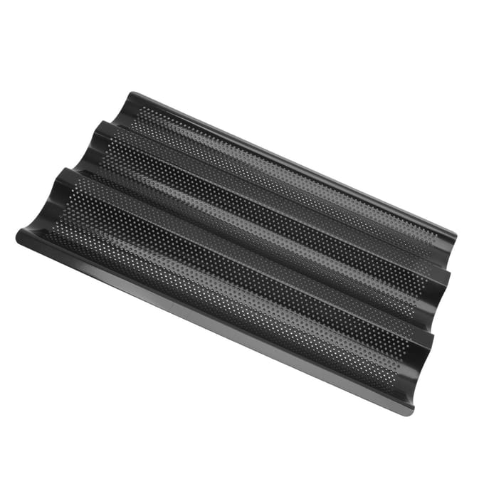Plaque à Baguette en Acier Inoxydable Forme U Chauffage Uniforme Conception Perforée Moule à Pain Français pour gray