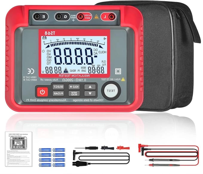 Isolatiemeter - Megohmmeter Weerstandsmeter - Elektrische Installaties Testen - 2500V Testspanning - 200 GΩ - Grijs