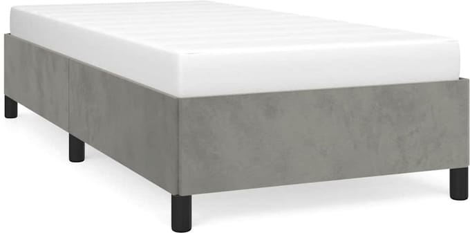 vidaXL - Bedframe - zonder - matras - lichtgrijs - 100x203 - cm - Twin - XL - fluweel