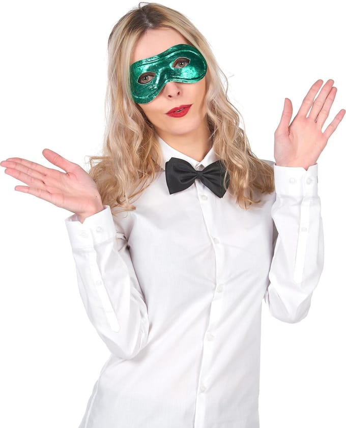 Vegaoo - Metaal-groen masker voor volwassenen