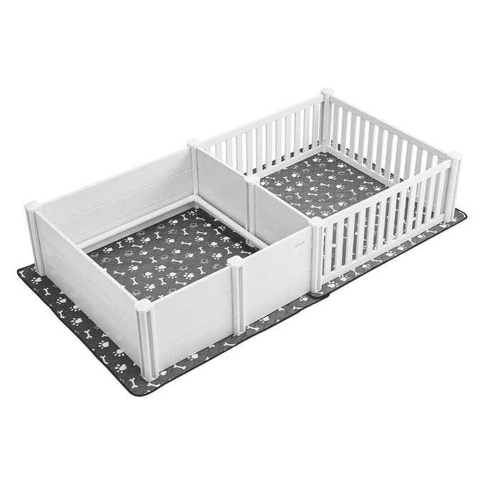 Teefenhok 93,3x48,4x18,1 inch 2-kamerindeling voor Extra Grote Honden