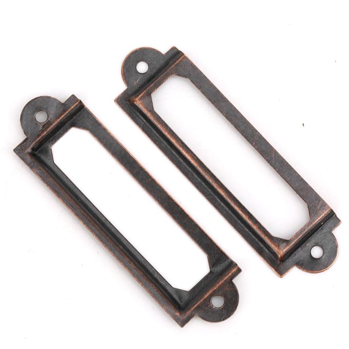 20 Stuks Lade Label Merk Studenten DIY Retro Lade Borden Plank Notitie Accessoire Red Bronze
