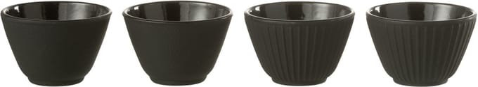 J-Line theemok - metaal - zwart - 2 dozen van 2 stuks