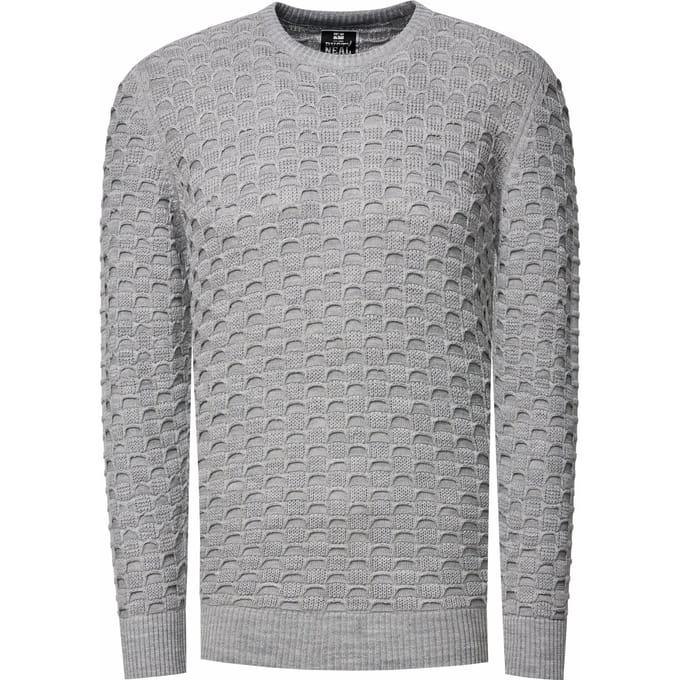 Chunky patroon effen kleur trui met ronde hals