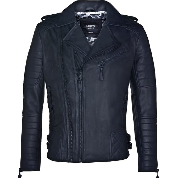 Leren Biker gewatteerde Brando motorjas
