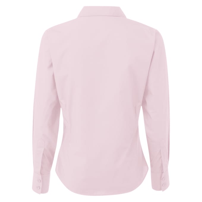 Premier Dames/Dames Popeline Blouse met Lange Mouwen (Roze)