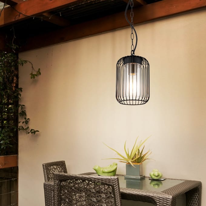Globo wandlamp Nina - zwart - metaal - 16 cm - E27 fitting - 31985H