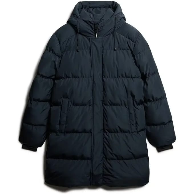 Superdry Sportieve Puffer Jas Met Capuchon Blauw Grootte: S