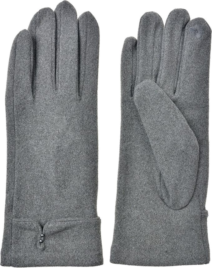 Clayre & Eef Handschoenen Winter 9x23 cm Grijs Polyester