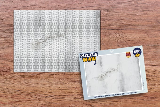 Puzzel Beton - Grijs - Wit - Legpuzzel - Puzzel 500 stukjes