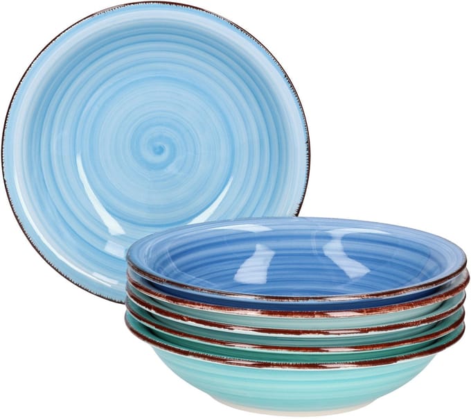 Set van 6 diepblauwe 21,5 cm dinerborden