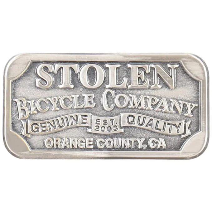 Vlakke metalen stickers Stolen Brand