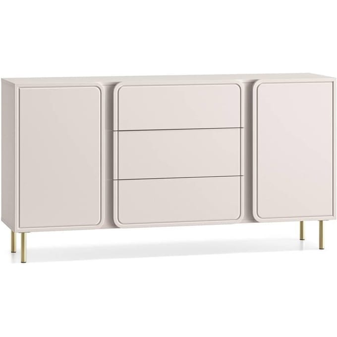 Selsey Loppa – Dressoir 2-deurs met 3 lades, kasjmierbeige, 160 cm