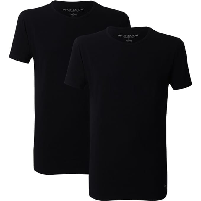 McGregor - Premium Stretch T-shirt - O-Neck - 2-Pack - Zwart - S