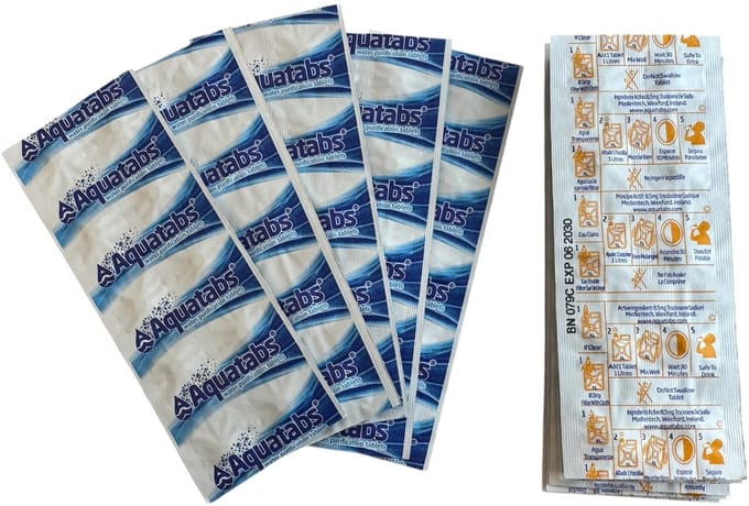 Aquatabs waterzuiveringstabletten - noodpakket - 100 tabletten - 100L schoon drinkwater