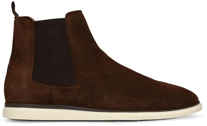 Manfield - Heren - Bruine suède chelsea boots - Maat 40