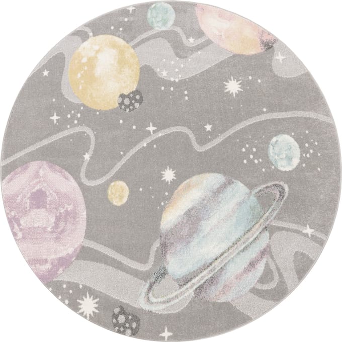 Kindertapijt Ninique grijs  160 cm rond