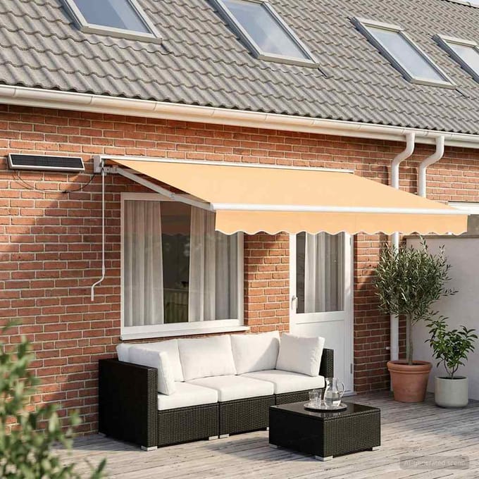 vidaXL - Elektrisch - Uitschuifbare - Zonneluifel - Zand - 4 - x - 2 - m