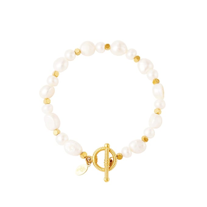 Yehwang | Armband | Parels | Goud | Stainless steel