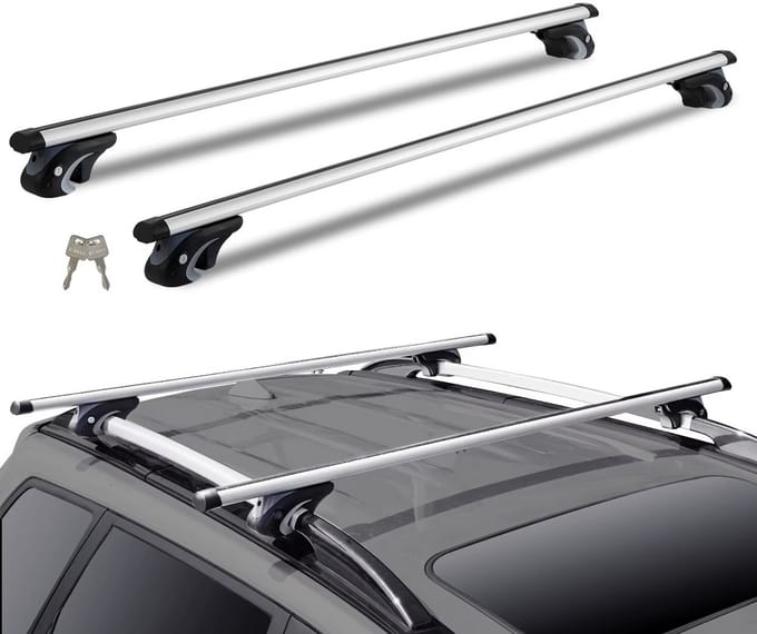 JOYNEXTBUY - Universele Dakdragers 120 cm – Aluminium – Verstelbare Dakdrager - Verhoogde Dakrails – 90 kg Draagvermogen – Set 2