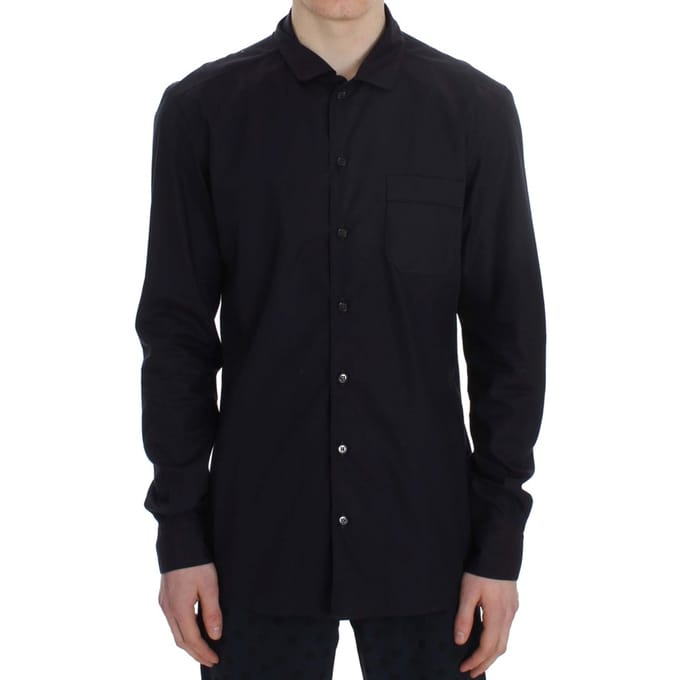 Dolce & Gabbana Heren Paarse Gestreepte Katoenen Pyjama Lounge Shirt