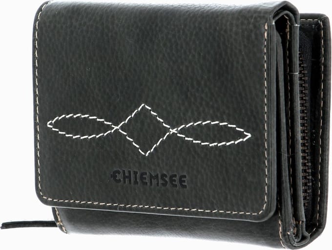CHIEMSEE Leren Portemonnee Leather Wallet Black Zwart